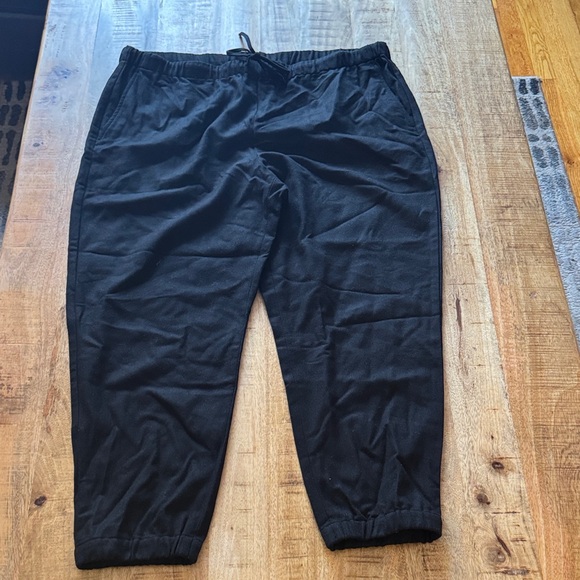 Eileen Fisher 100% wool Black Casual ankletrack pants Drawstring Joggers 1X NWT